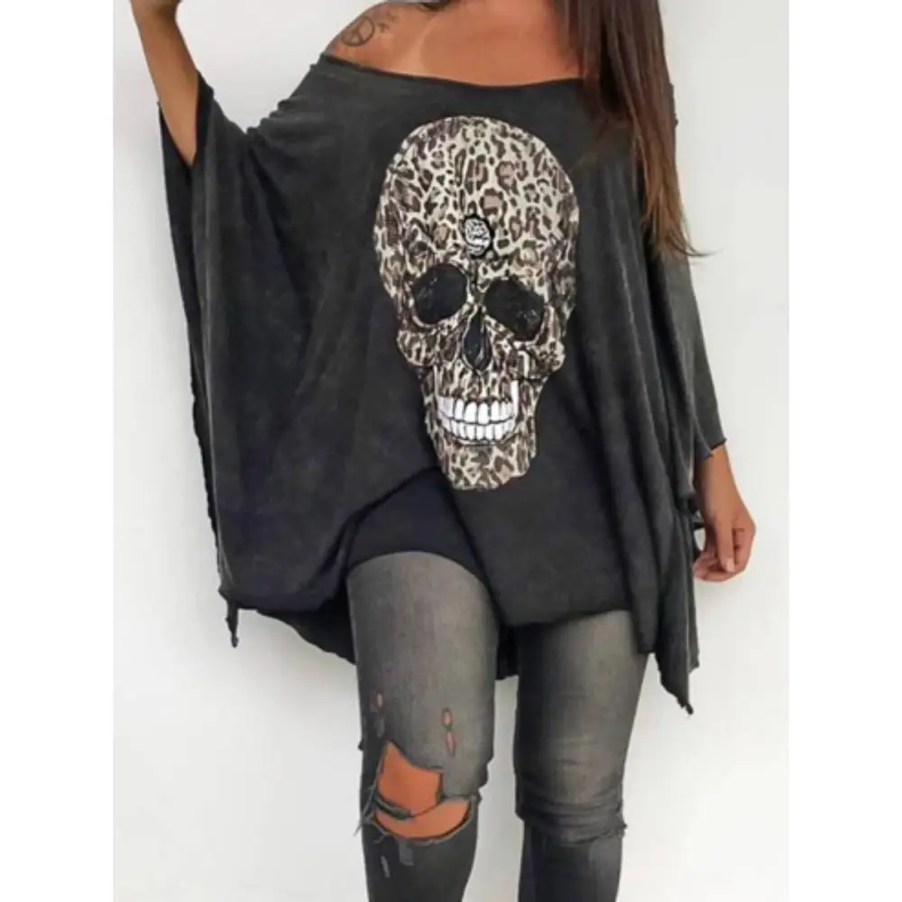 Женская Повседневная летняя футболка свободные топы с вырезом лодочкой