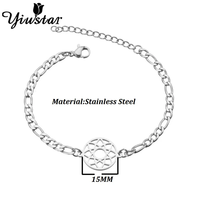 Винтажные индийские браслеты с символом мандалы для йоги из нержавеющей стали