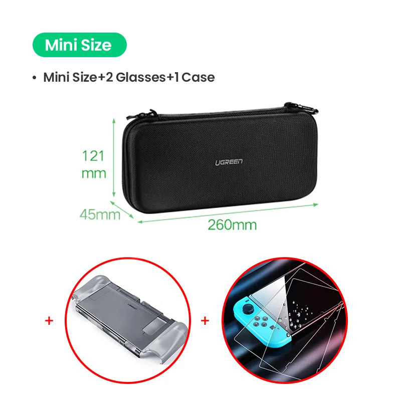 Ugreen сумка для хранения для kingd Switch Lite nintendo s Чехол для консоли Switch прочный Чехол Nitendo для NS nintendo Switch аксессуары - Цвет: Mini -2Glass -1Case