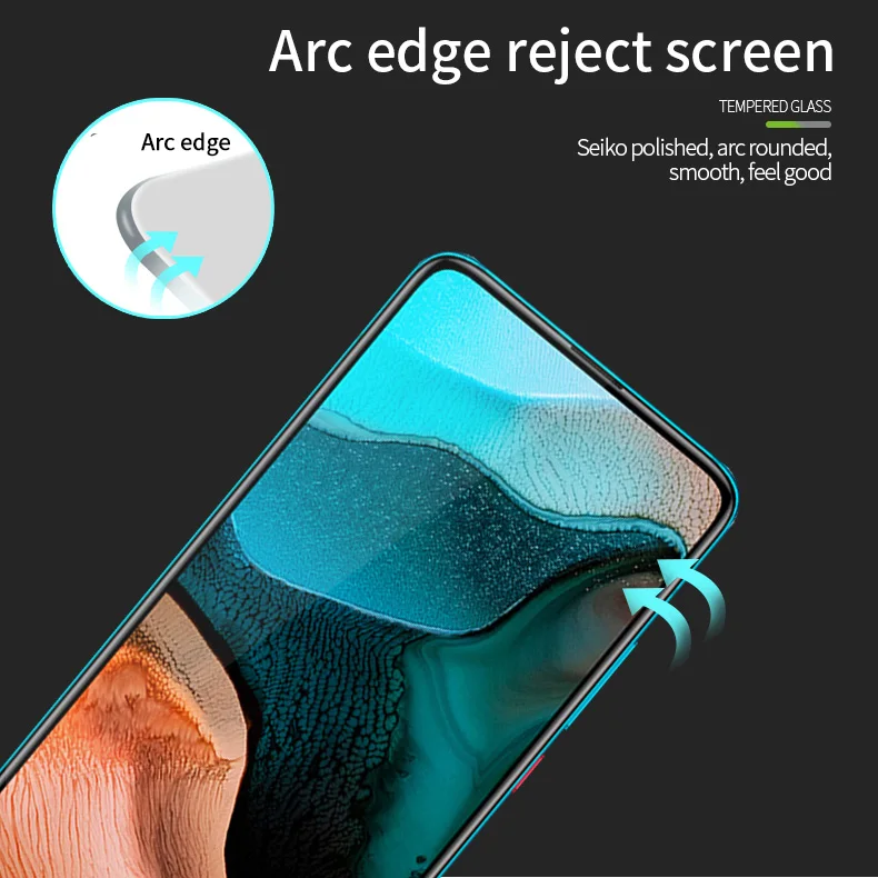 2pcs tempered glass for xiaomi redmi k30 pro screen protector mi little poco f2 pro full cover redmi k30 pro 3d curved edge film free global shipping