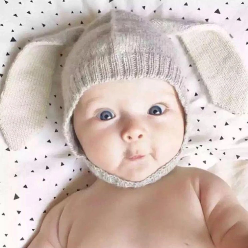 Cute Deer Ears Baby Girl Hat Knit Soft Bonnet Warm Winter Hats Newborn Photography Props Beanie Cap Boys Girls | Мать и ребенок