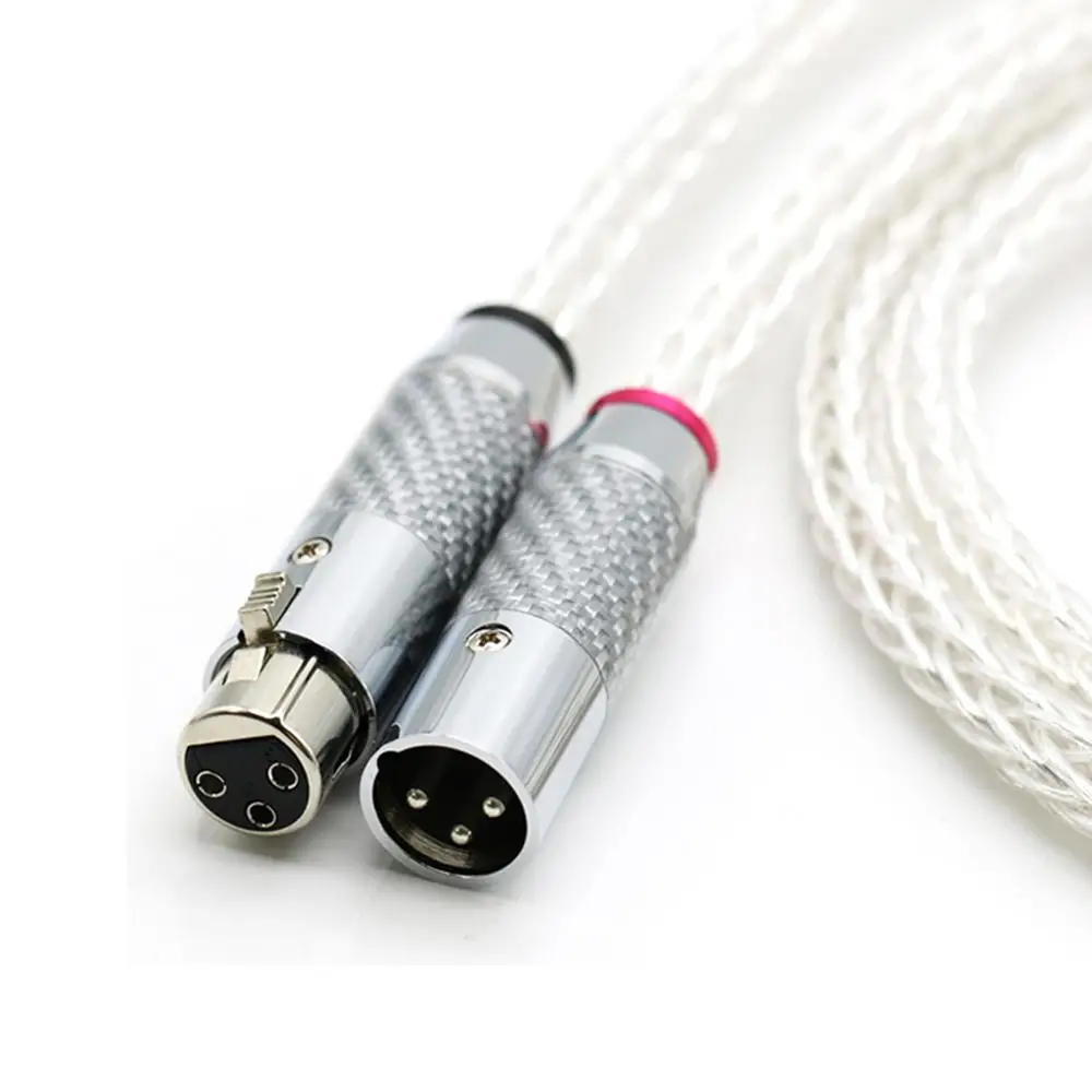 Hi-End 8AG посеребренный OCC 3 контакта XLR сбалансированный кабель динамика с разъемом