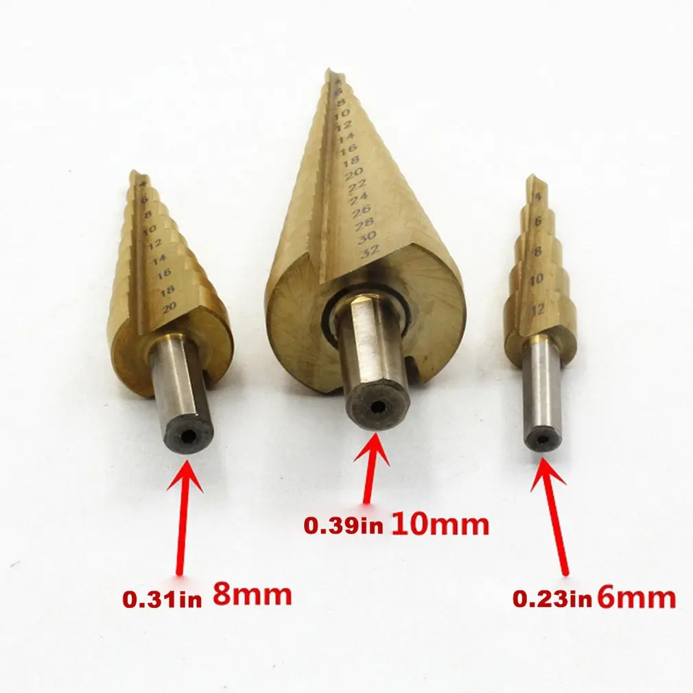 

Triangle Handle Step Drill 4-12/20/32Mm Pagoda Drill Bit Step Drill Open Reamer Steel Plate Iron Plate Aluminum Plate Drilling
