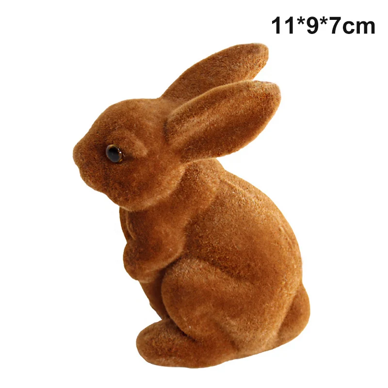 

Easter Resin Flocking Birthday Gift Cute Simulation Rabbit Decoration Home Craft Decoration GHS99