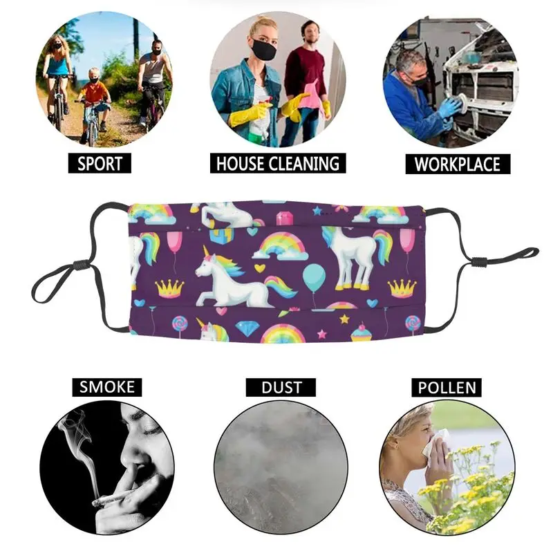 

Washable Unicorn Party Mask for Face Mythology Fantasy Legendary Creature Anti Haze Dust Protection Cover Respirator Muffle