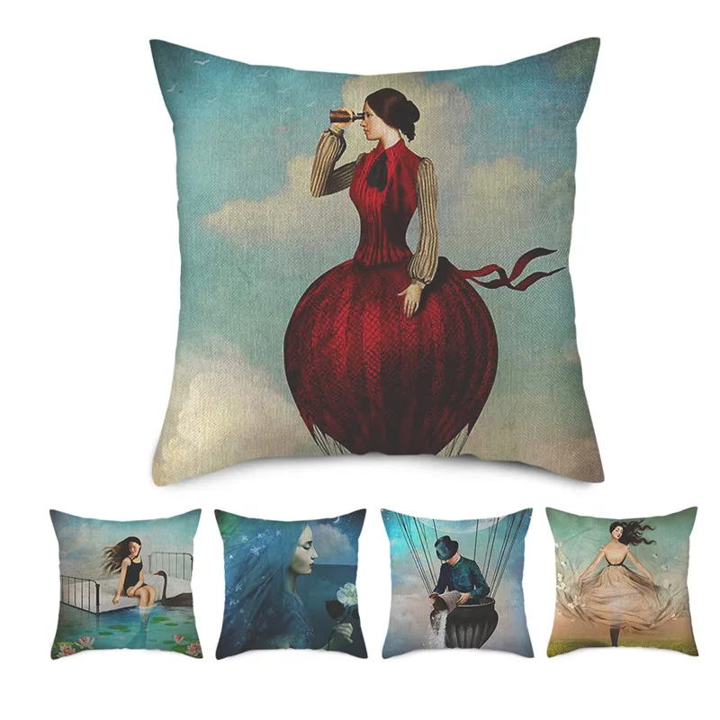 Льняные Наволочки Fuwatacchi красивые женские наволочки для подушек домашнего дивана