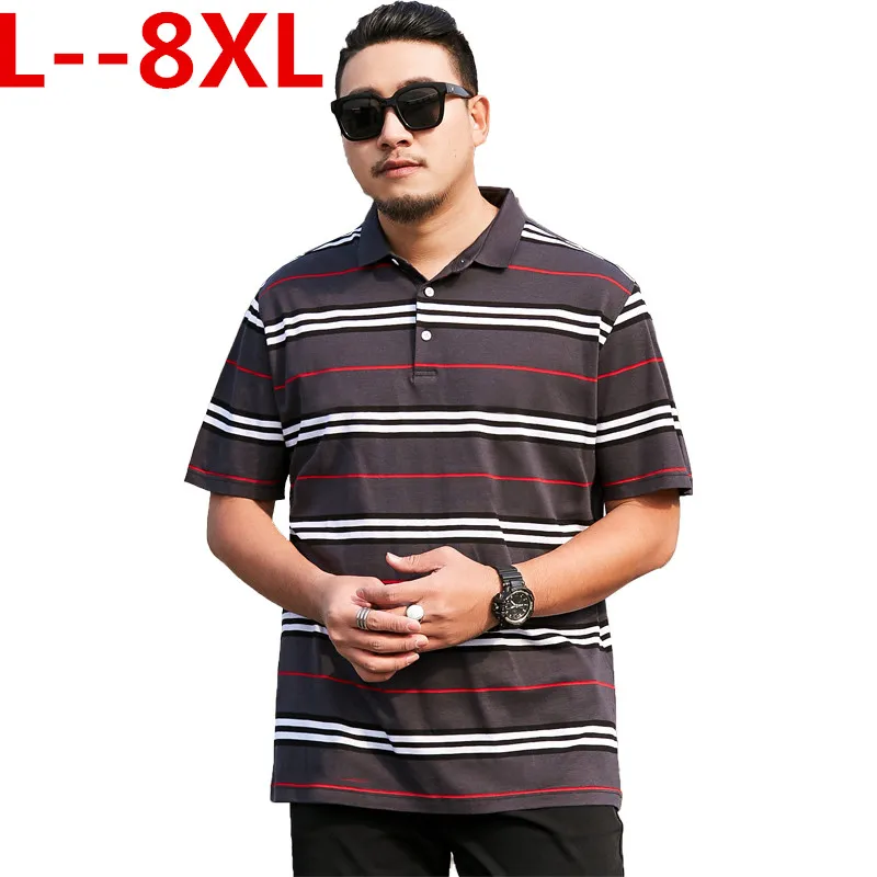 

T PLUS Men'S 8XL 6XL Shirt Summer Fashion Upscale Business Short-Sleeved Tees Camisa Masculina T-Shirt Slim Male Tops