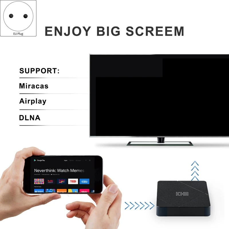 KH3 TV Box Android 10 Allwinner H313 Quad-Core ARM Cortex-A53 2GB 16GB Support OTA Update 2.4G WiFi BOX | Электроника