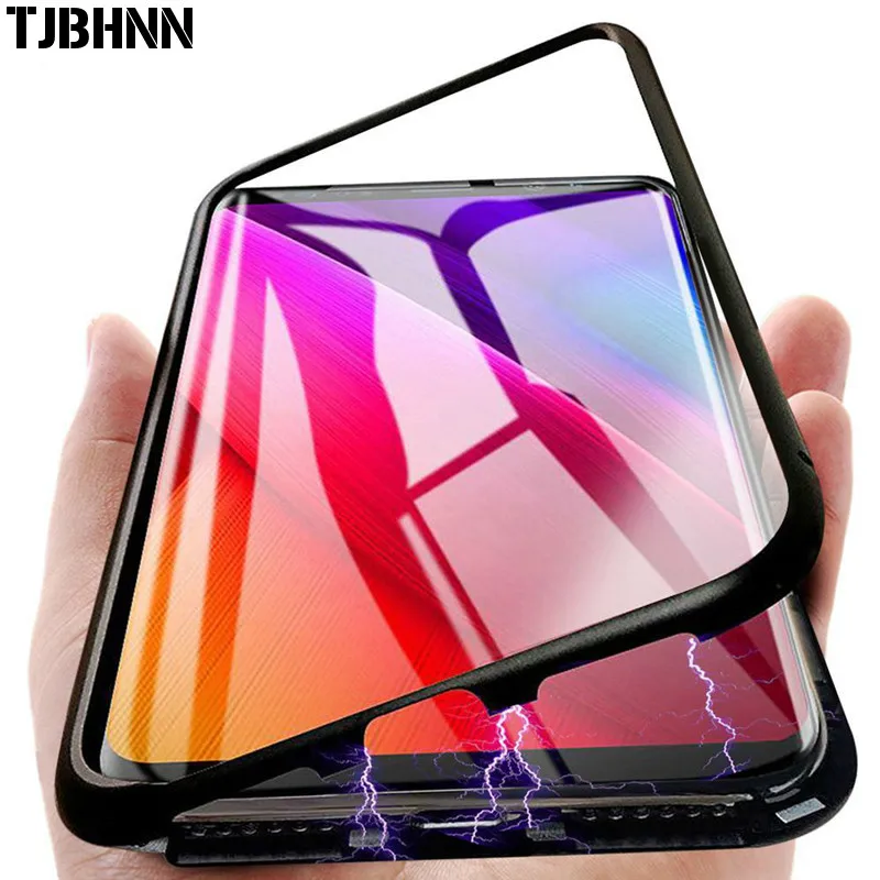 Магнитный адсорбционный металлический чехол для телефона для Xiao mi Red mi Note 7 5 6 Pro 6A mi 9 8 lite mi 9 SE POCO F1 закаленное стекло Магнитная крышка
