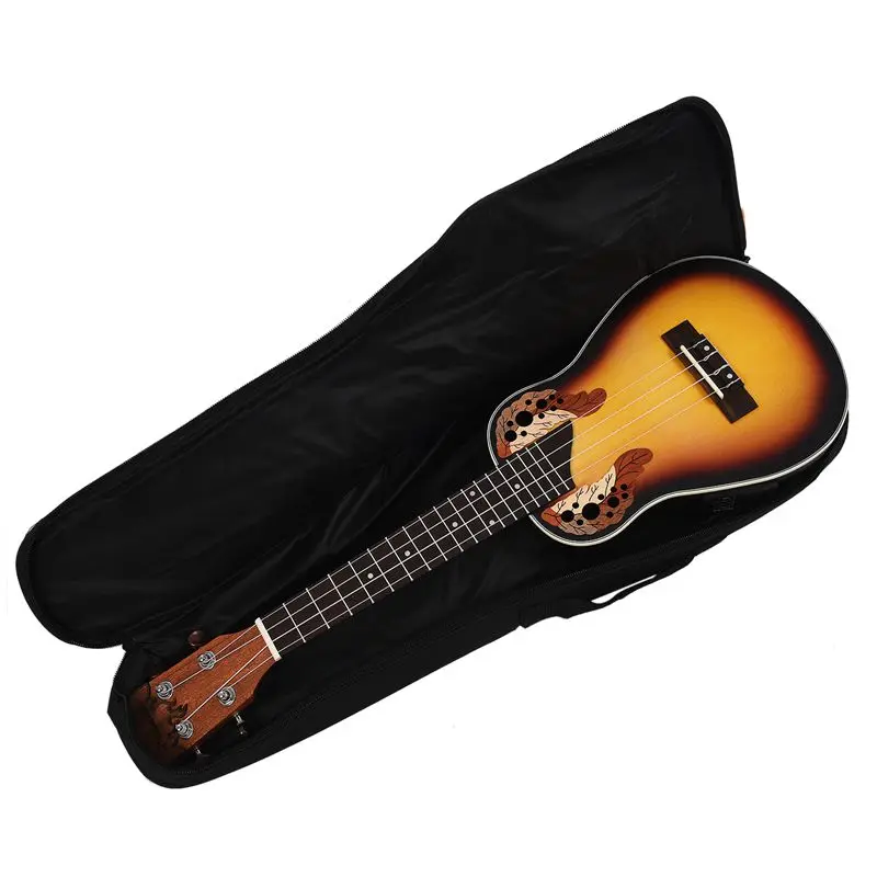 Горячая HG 23 дюймов компактная укулеле Гавайский Красный Закат свечение ель