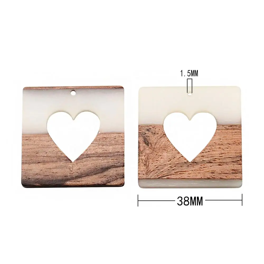 

10PCS Jewelry Making Resin & Wood Charms Flat Round Wooden Jewelry Pendant in Bulk Embellishment Hanging Ornaments for DIY