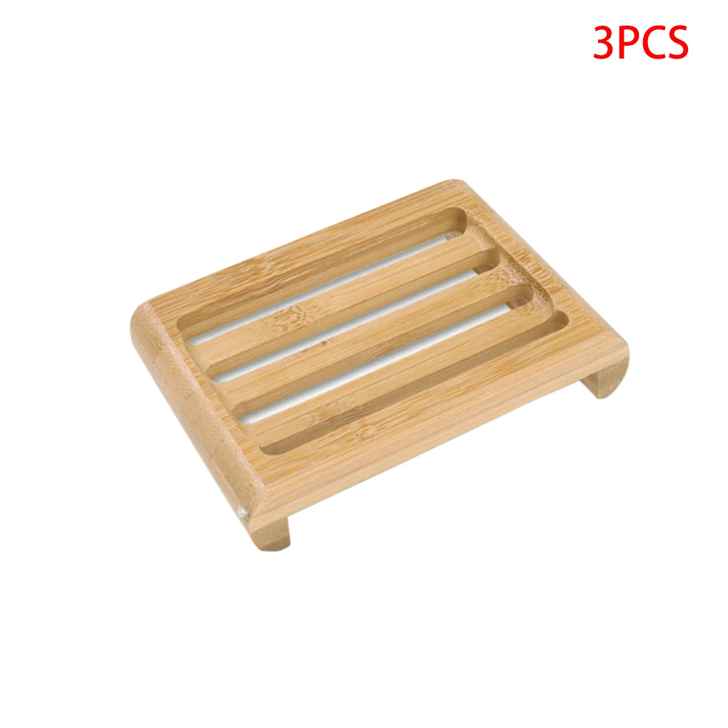 

3 PCS Wooden Soap Dish Bamboo Wooden Soap Dish Soap Holder Bamboo Mold Mildew-proof Draining Sanitary Bamboo Box