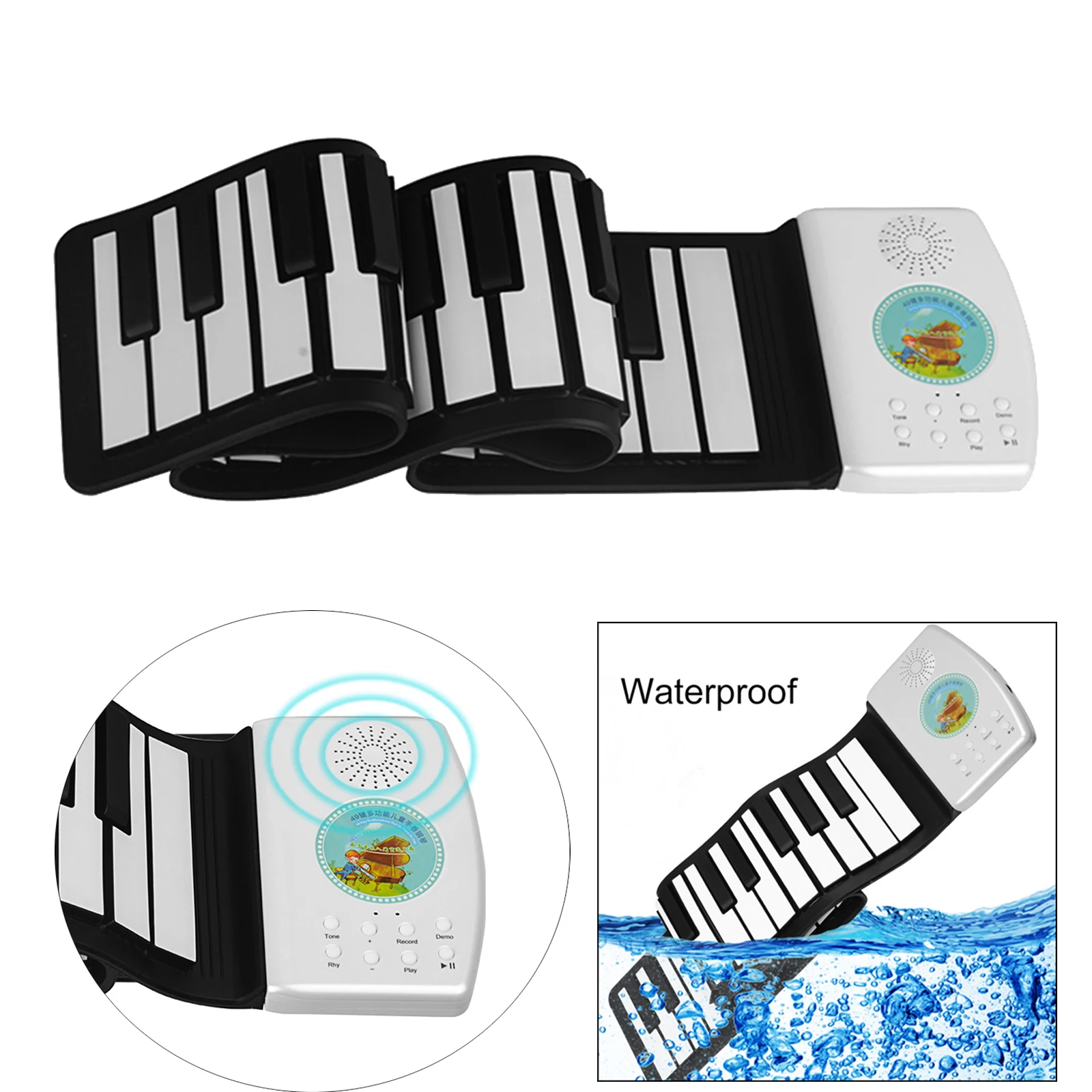 

Roll Up Piano Foldable Piano 49Keys Piano Silicone Keyboard Built-in Battery