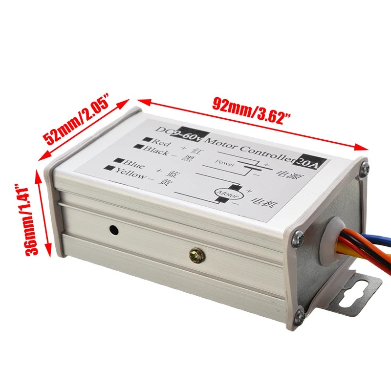 DC 9 V-60 V 12V 24V 36V 10A PWM щетка контроллер скорости двигателя CW CCW Реверсивный
