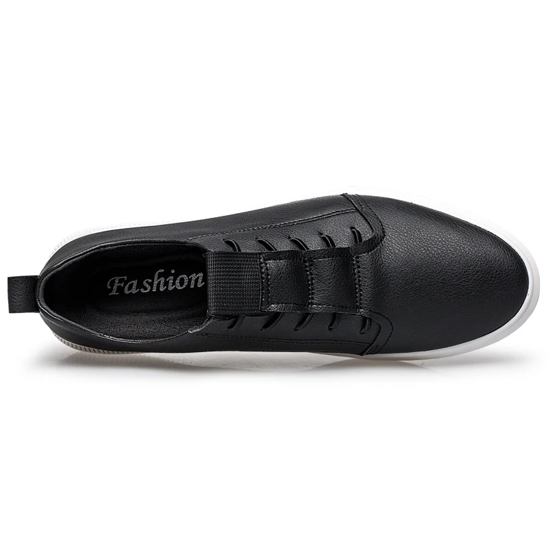 Man Shoes Leather Sneakers 2020 Summer Autumn Men's Casual Shoe Fashion Black White Walking Footwear claxneo Leisure Soft | Обувь