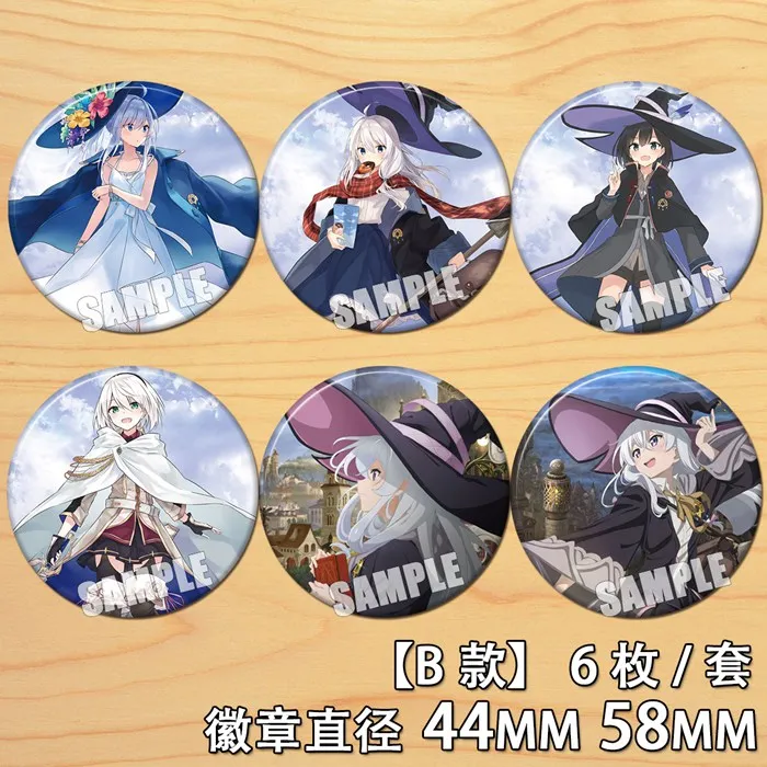 

Anime Wandering Witch: The Journey of Elaina Cartoon Figure Bedge Itabag Badge Button Medal Brooch Pin Souvenir Cosplay Props