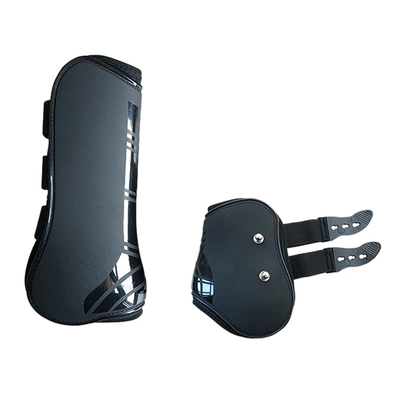 

Riding Front Hind Horse Leg Boots Protection Wrap PU Leather Equestrian Training Guard Durable Outdoor Riding