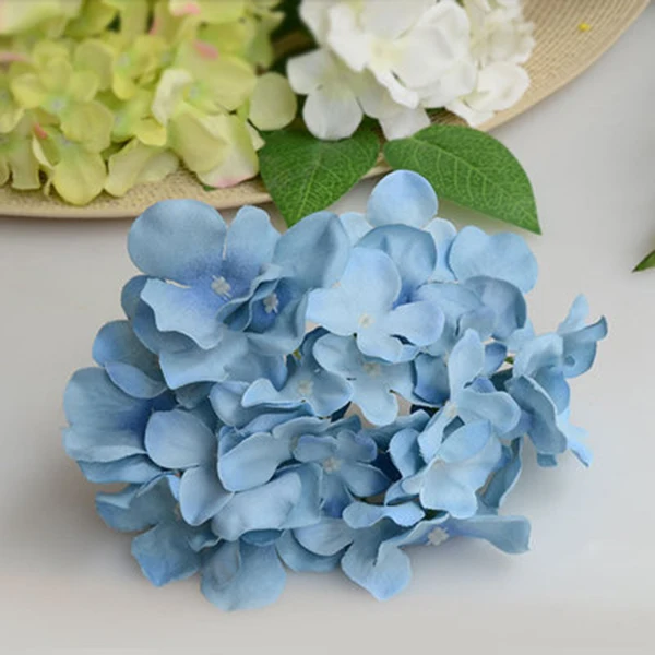 old blue Искусственная гортензия букет цветок, шелковые цветы с стержня для дома Свадебные украшения подарок DC112 - Цвет: old blue