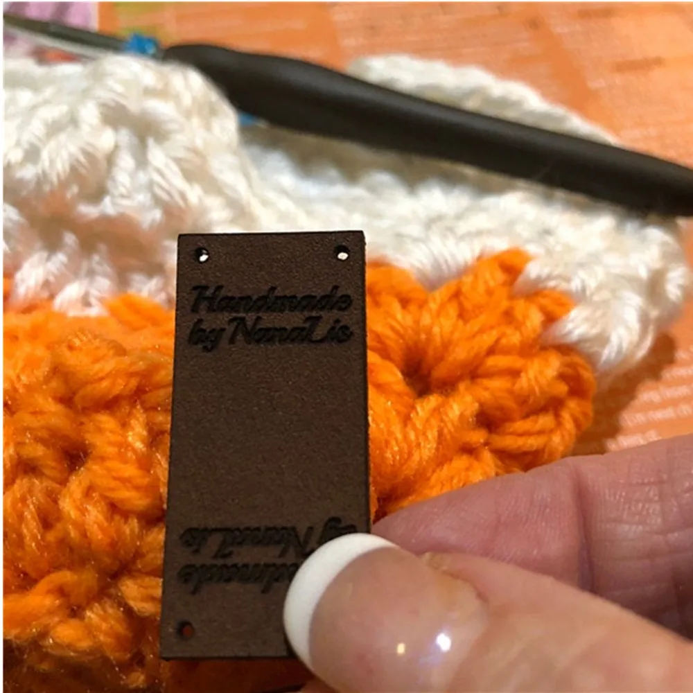 

50pcs Custom Label Tags, Product Tags, Clothing Leather Labels, Handmade Branded Tags, Crochet Leather Labels, Garment Labels