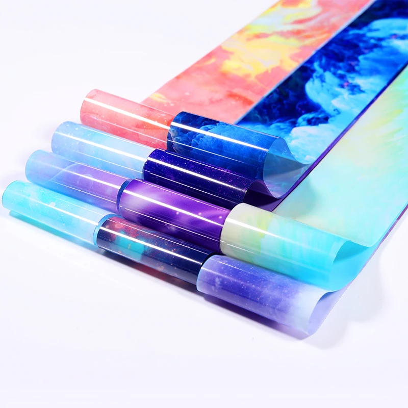 1 шт. цветные градиентные наклейки из фольги для ногтей переводные бумажные