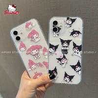 sanrio kuromi melody transparent cartoon phone case for iphone13 13pro 13promax 12 12pro max 11 pro x xs max xr 7 8 plus cover