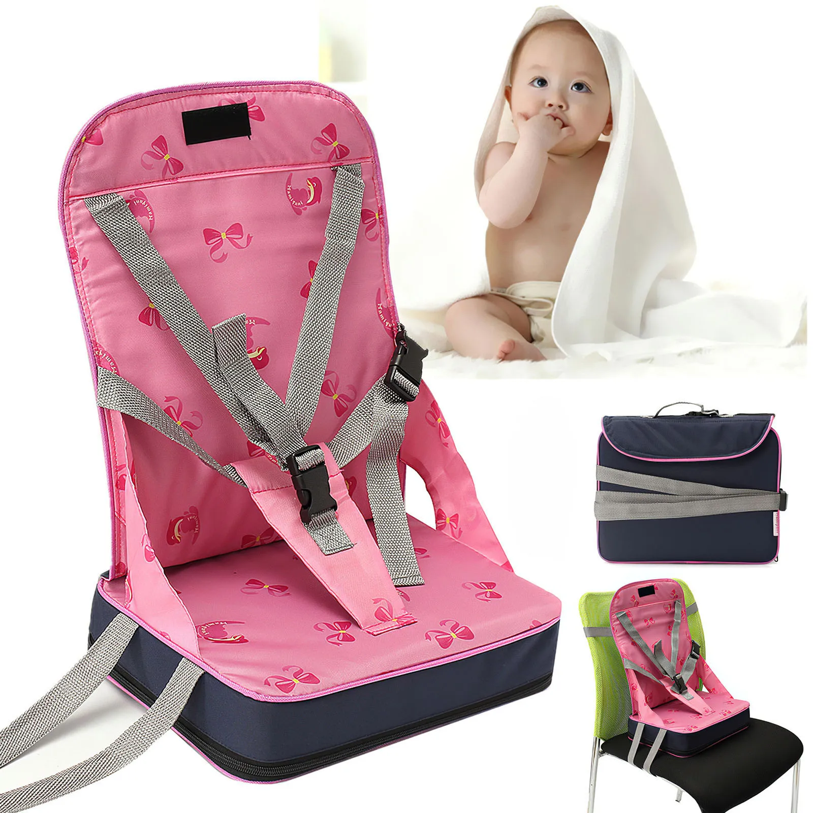

Kids Chair Baby Chair Travel Foldable Washable Infant Dining High Dinning Cover Seat Safety Belt Feeding Baby Care Accessories