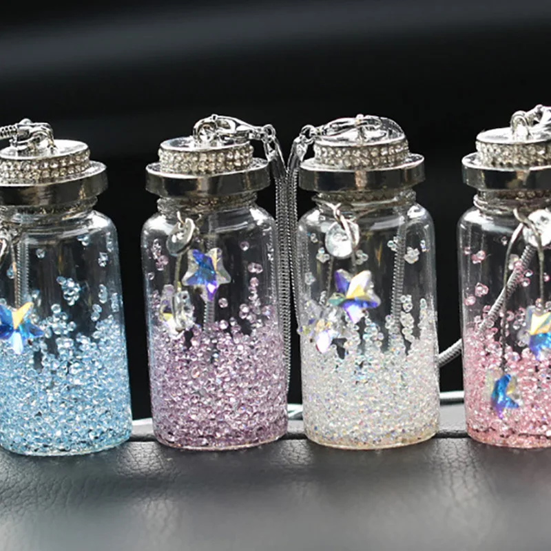 

Car Pendant Creative Crystal Wishing Bottle Rearview Mirror Hanging Auto Interior Decoration Suspension Ornaments Accessories