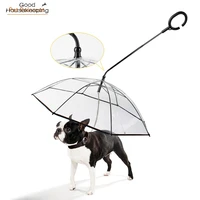 dog walking waterproof clear cover built in leash rain sleet snow pet umbrella pet products boank dog clothes