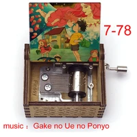 new color print anime ponyo on the cliff by the sea gake no ue no ponyo wooden music box christmas birthday anime lover gift