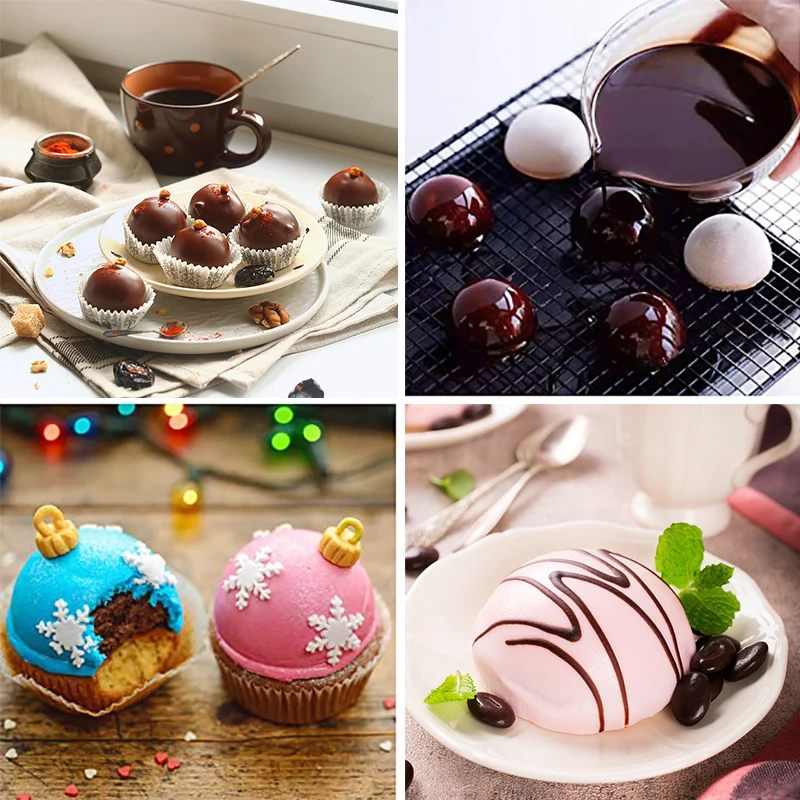 6 отверстий Горячие какао бум формы половина сферы шоколадная бомба Силиконовые