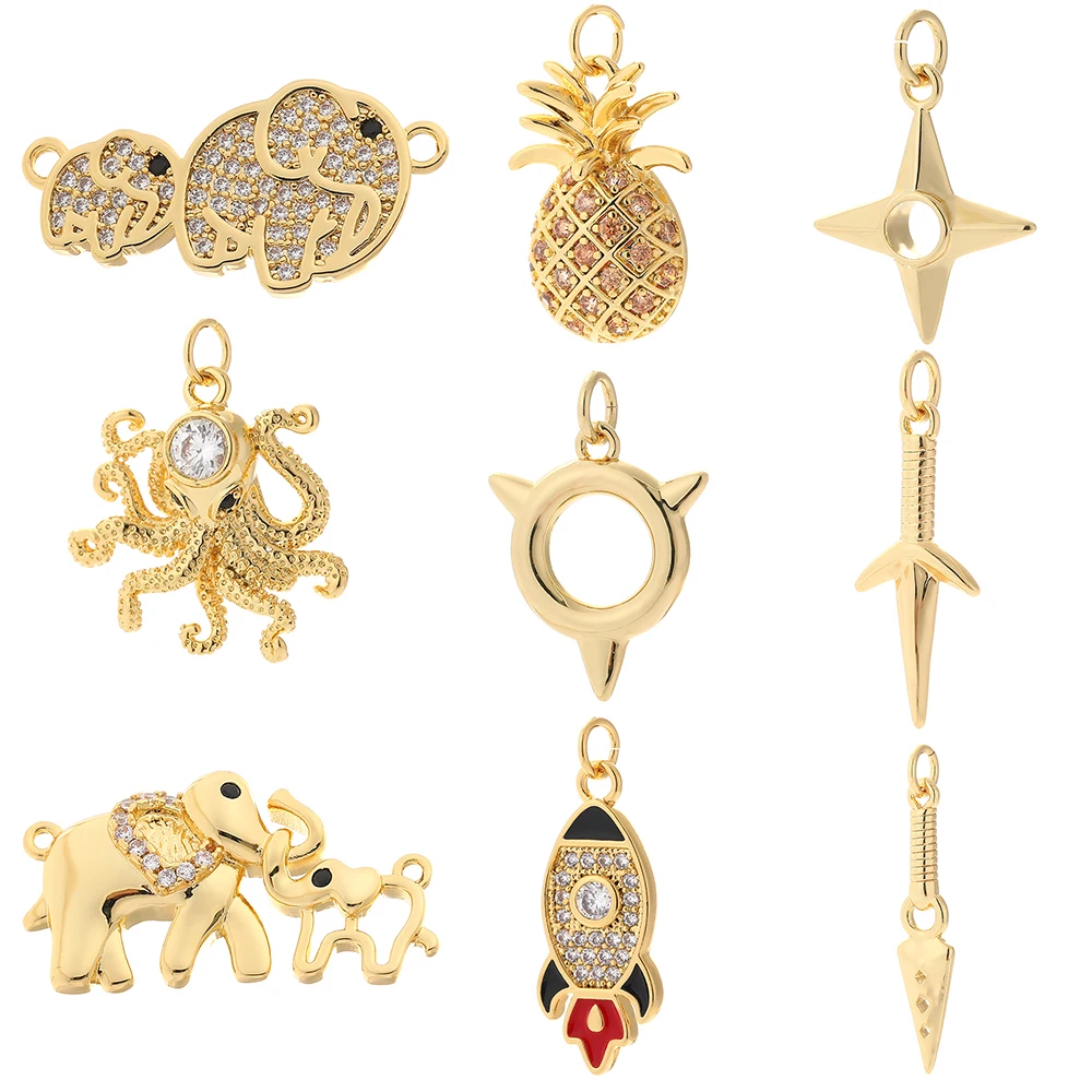 Шарм подвеска сделай сам в виде слона осьминога ювелирные изделия шармы животные