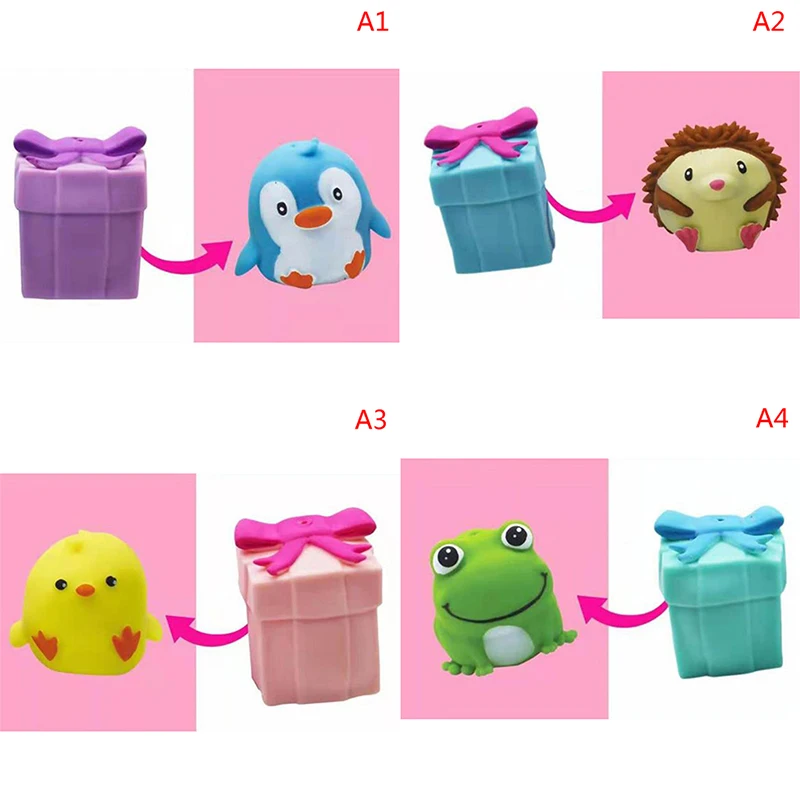 

Kawaii Squeeze Soft Hedgehog, Frog, Chick,penguin Slow Rising Stress Relief Squeeze Toys For Children Adult Gift Box 4 styles