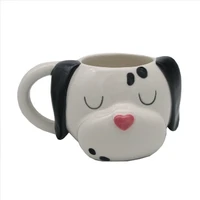 cartoon cup cat and dog cup coffee milk cup breakfast painted ceramic water cup with handle mug couple children gift coffee mugs