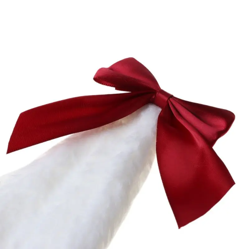 

652F Kawaii Women Girls Hair Clip Cute Rabbit Bunny Plush Lop Ears Hairpin Candy Color Ribbon Bowknot Lolita Cosplay Hair
