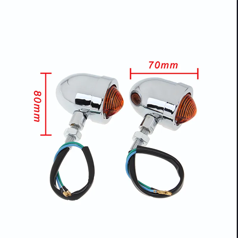

POSSBAY 4Pcs Chrome Motorcycle Turn Signal Light Bullet Blinker For Harley Davidsion Honda Yamaha Suzuki Cafe Racer Lamp Flasher