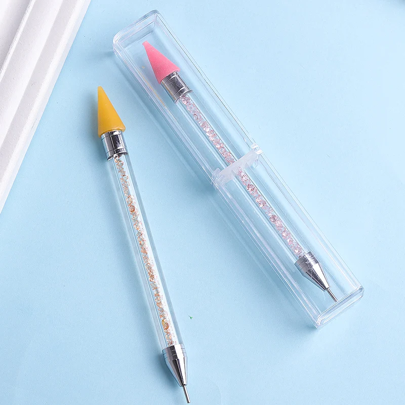 

1Pcs Dual-ended Dotting Pen Rhinestones Studs Picker Picking Gems Decoration Wax Pencil Crystal Beads Handle DIY Nail Art Tools