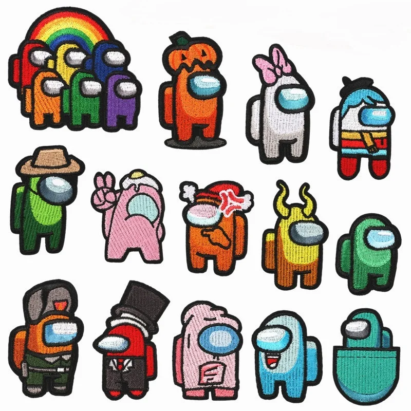 

14 type Among Us Game iron patch embroidered children's clothing badge for ironing DIY t-shirt decoration Sewing clothe patch