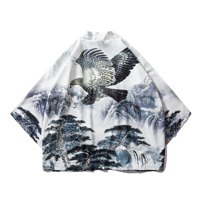 Японское кимоно кардиган для мужчин Haori Yukata мужской костюм самурая одежда куртка