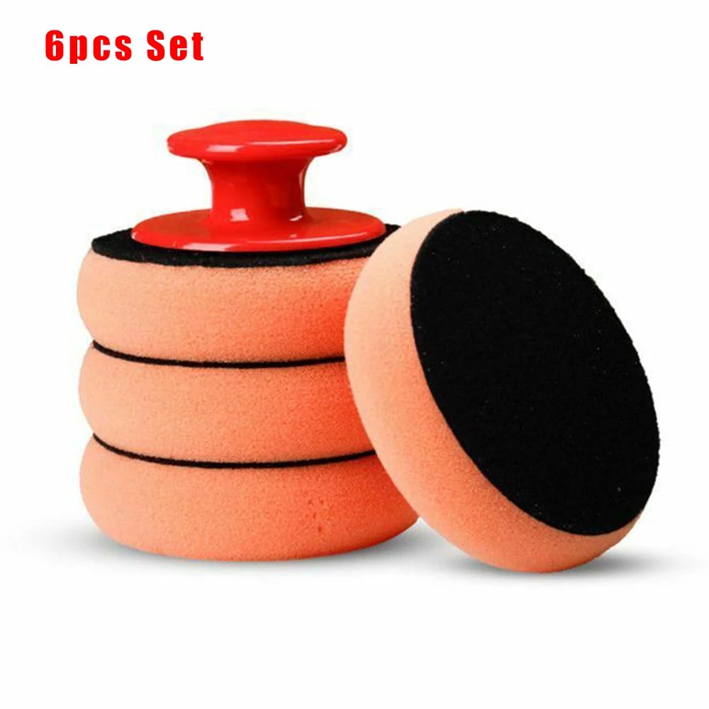 

5pcs/Set Sponges 10cm Car Waxing Wash Polishing Pad Microfiber Quality