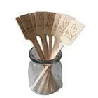 100 шт. персонализированные Дизайн с сердечком Свадебные Stir Sticks с инициалами насквозь и дата подарок подружки невесты свадебные деревянный баннер мешалки
