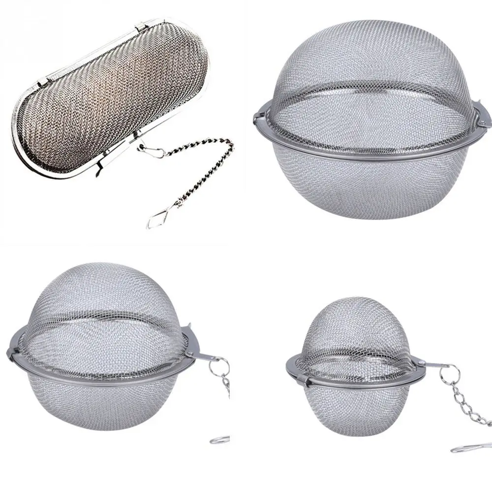 

Stainless Steel Spice Filter Fine Mesh Tea Infuser Ball With Hook Long Chain Cooking Seasoning Spice Filter Balls Kitchen Tool