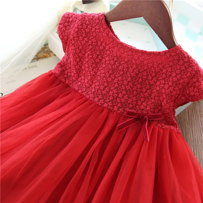 Модное красное рождественское платье для девочек детские платья принцессы