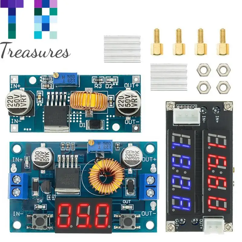 XL4015 5A Высокая мощность 75 Вт DC-DC Регулируемый понижающий модуль + LED /2 в 1 /5A литиевое