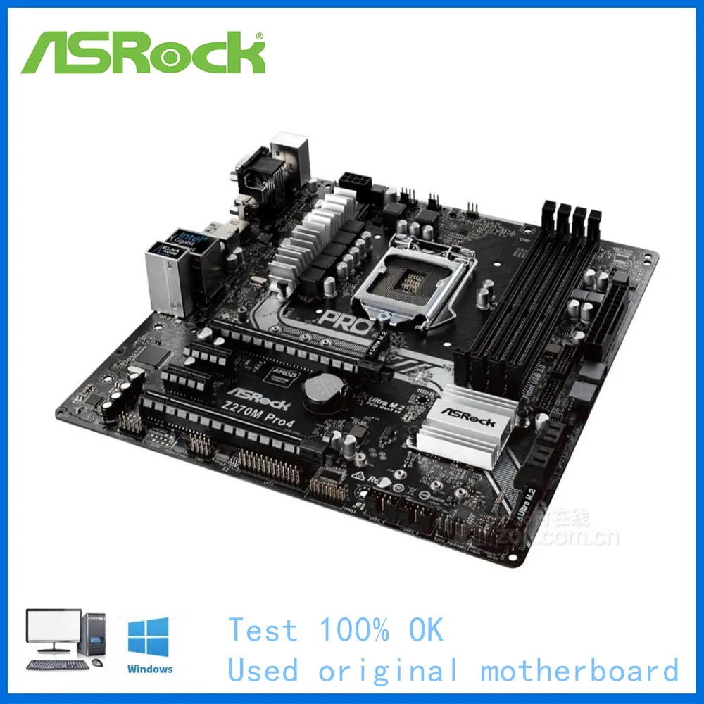 Материнская плата для компьютера ASRock Z270M Pro4 материнская LGA 1151 DDR4 Z270 настольного