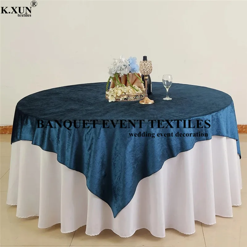 

152x152cm Velvet Table Overlay Polyester Tablecloth For Wedding Event Table Cloth Decoration