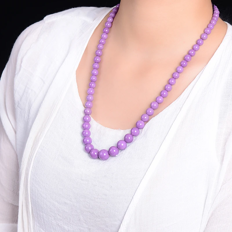 

Dropshipping Purple Mica Natural Crystal Necklace Tower Chain Necklace For Women Mother Gift Beautiful Stone Fashion Jewelry