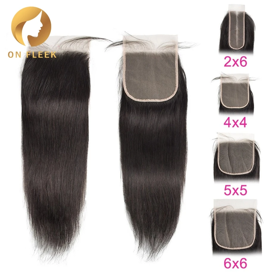 Бразильские человеческие волосы на шнуровке прямые 4x4 прозрачные кружевные с