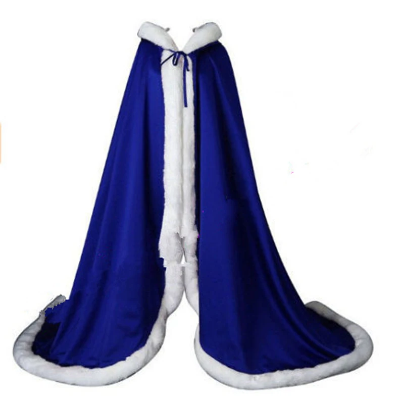 Свадебная Фантазийная накидка в пол с капюшоном для невесты Меховая муфта