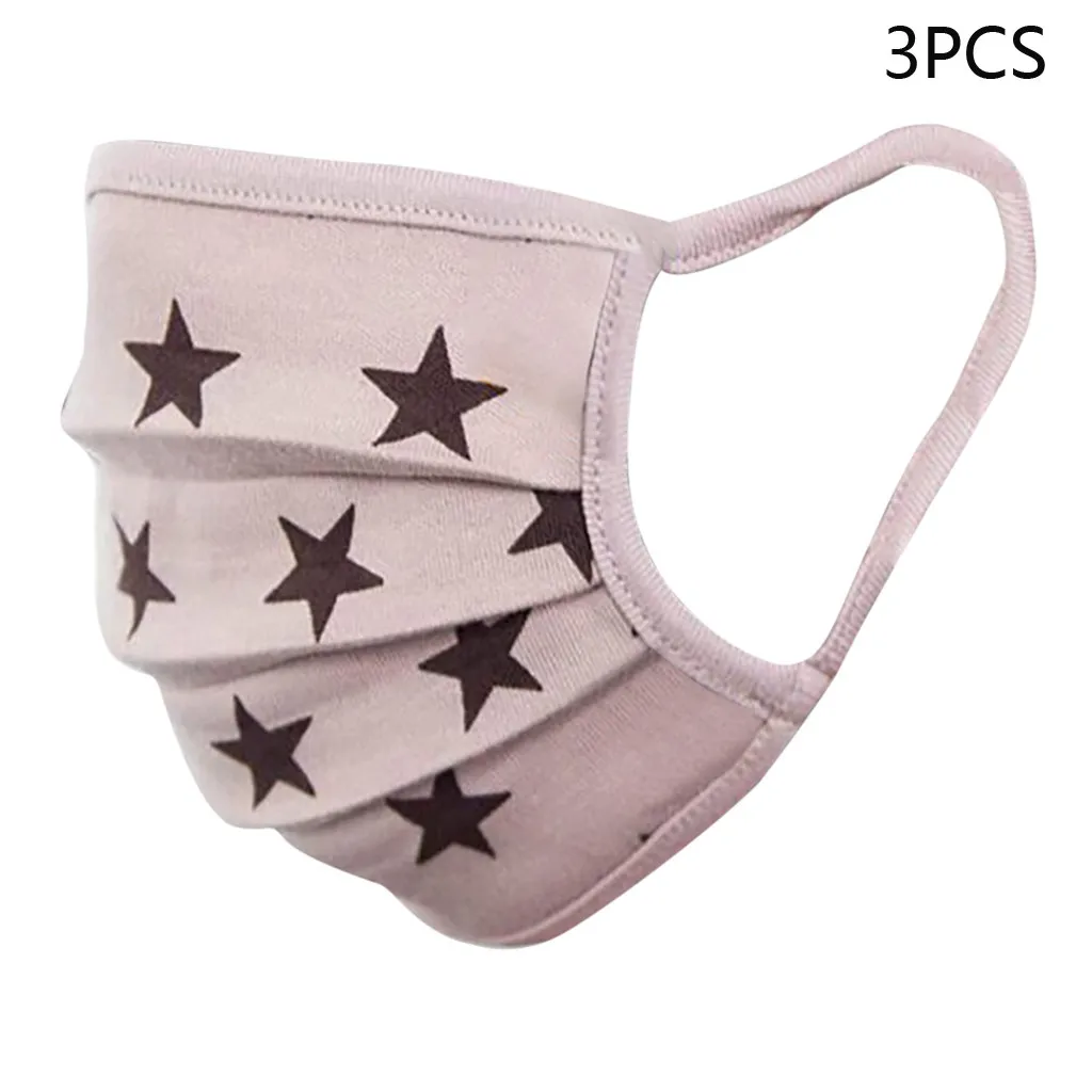 1/2/3 шт. многоразовая детская маска с принтом пятиконечной звезды ветрозащитная и