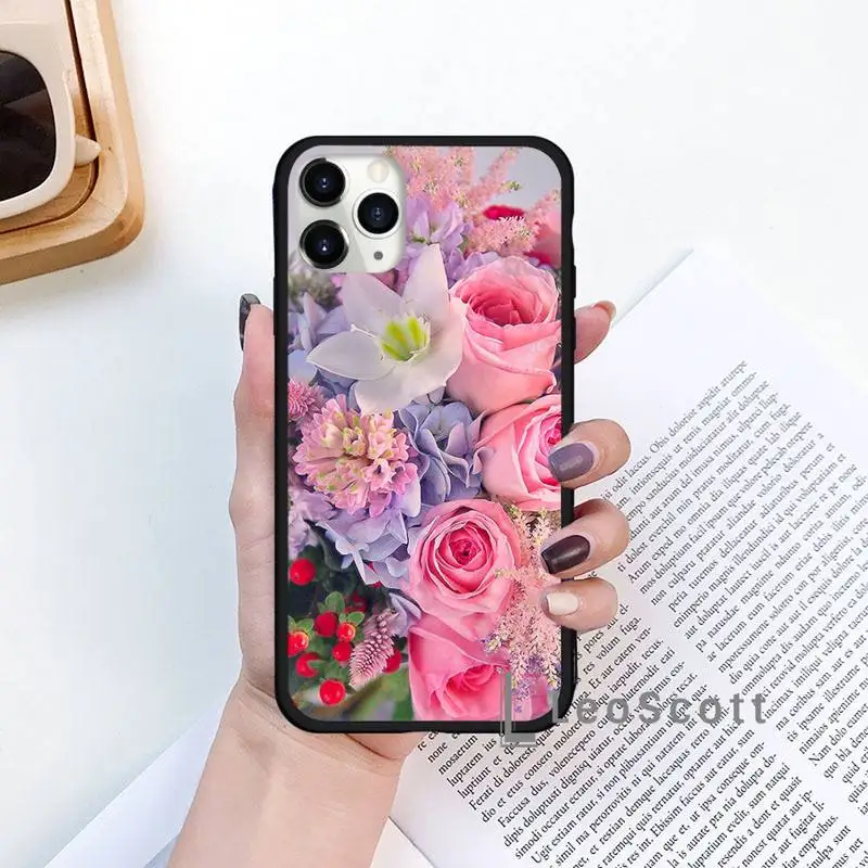 

Flower Pink Purple Peony Rose Phone Case for iPhone 11 12 mini pro XS MAX 8 7 6 6S Plus X 5S SE 2020 XR